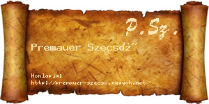 Premauer Szecső névjegykártya